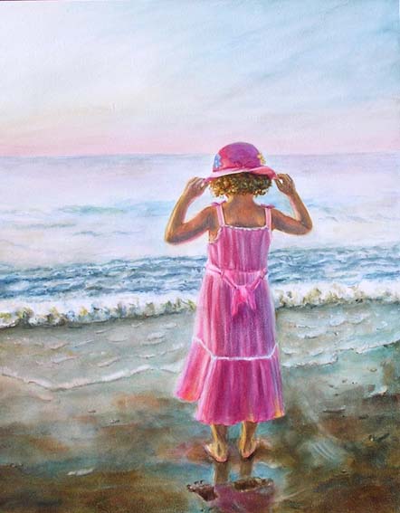 paintings of people on the beach. paintings of people on the