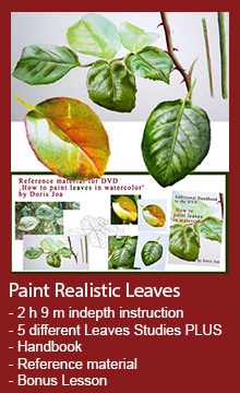 How to paint leaves - Watercolor DVD and Watercolor Video Online Lesson available