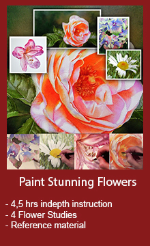 Watercolor DVD and Watercolor Online Videos - Learn to paint realistic stunning flowers - Easy to follow lessons with indepth instruction