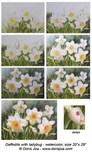 How to paint Daffodils in watercolor