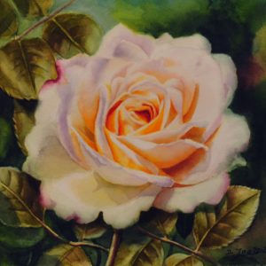 White Rose for Watercolor DVD painted by Doris Joa