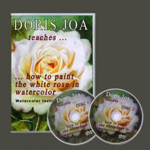 How to watercolor a full rose painting with leaves and background, video/dvd lesson