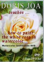 Watercolor workshop on DVD and as Online Video - white rose painting