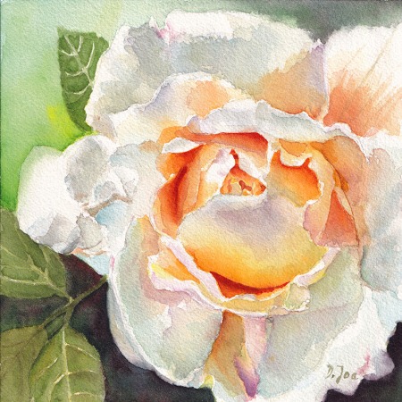 small rose painting in watercolor