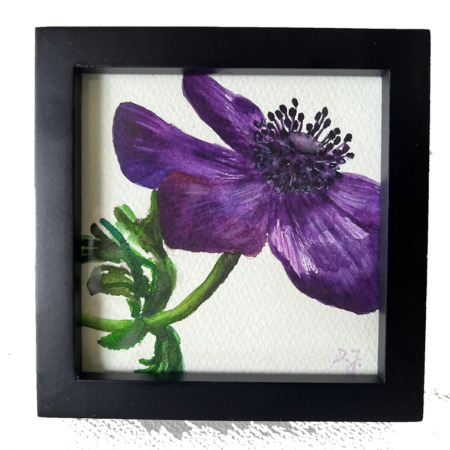 Little Floral Poem- Anemone Painting by Doris Joa