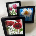 little floral poems in watercolor - small flower paintings by artist Doris Joa