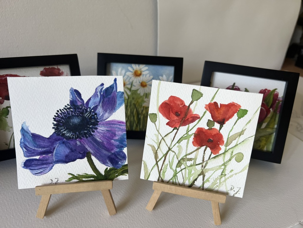 Little Floral Poems Small original watercolor paintings - framed or unframed available
