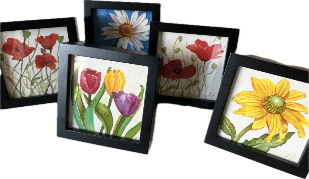 little floral poems as gift ideas Gift Ideas - Small Original paintings from the Studio