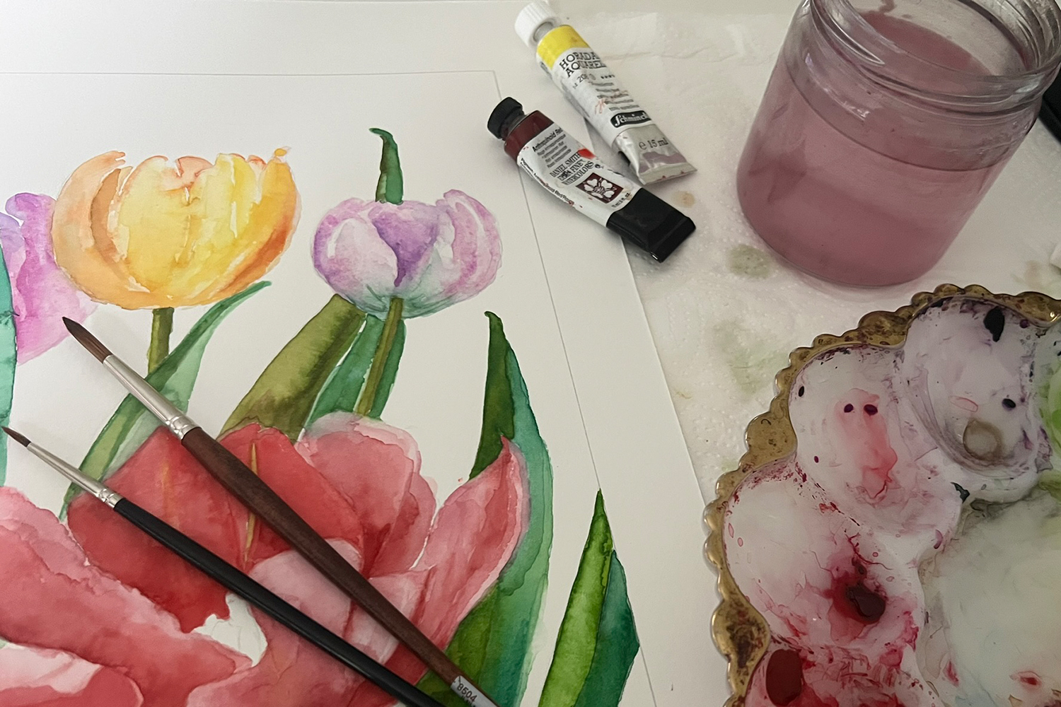 Watercolor tutorials and painting lessons by Doris Joa