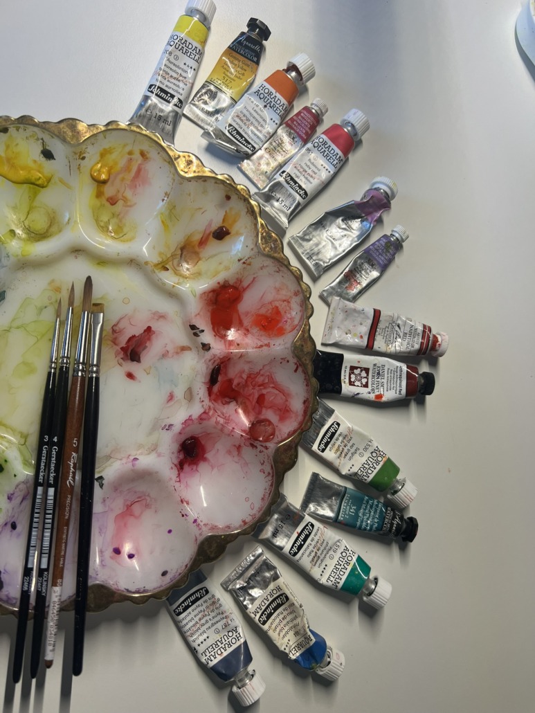 High quality paints I love to use in my watercolor - my watercolor palette - Doris Joa